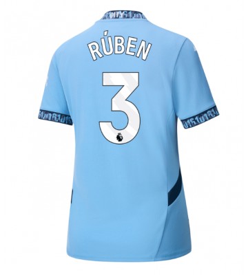 Manchester City Ruben Dias #3 Primera Equipación Mujer 2024-25 Manga Corta